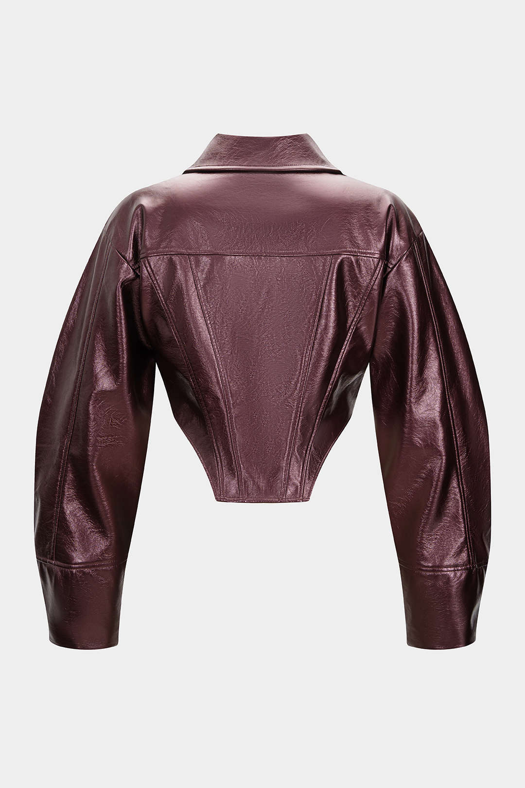Faux Leather Zipper Corset Jacket - Image 2