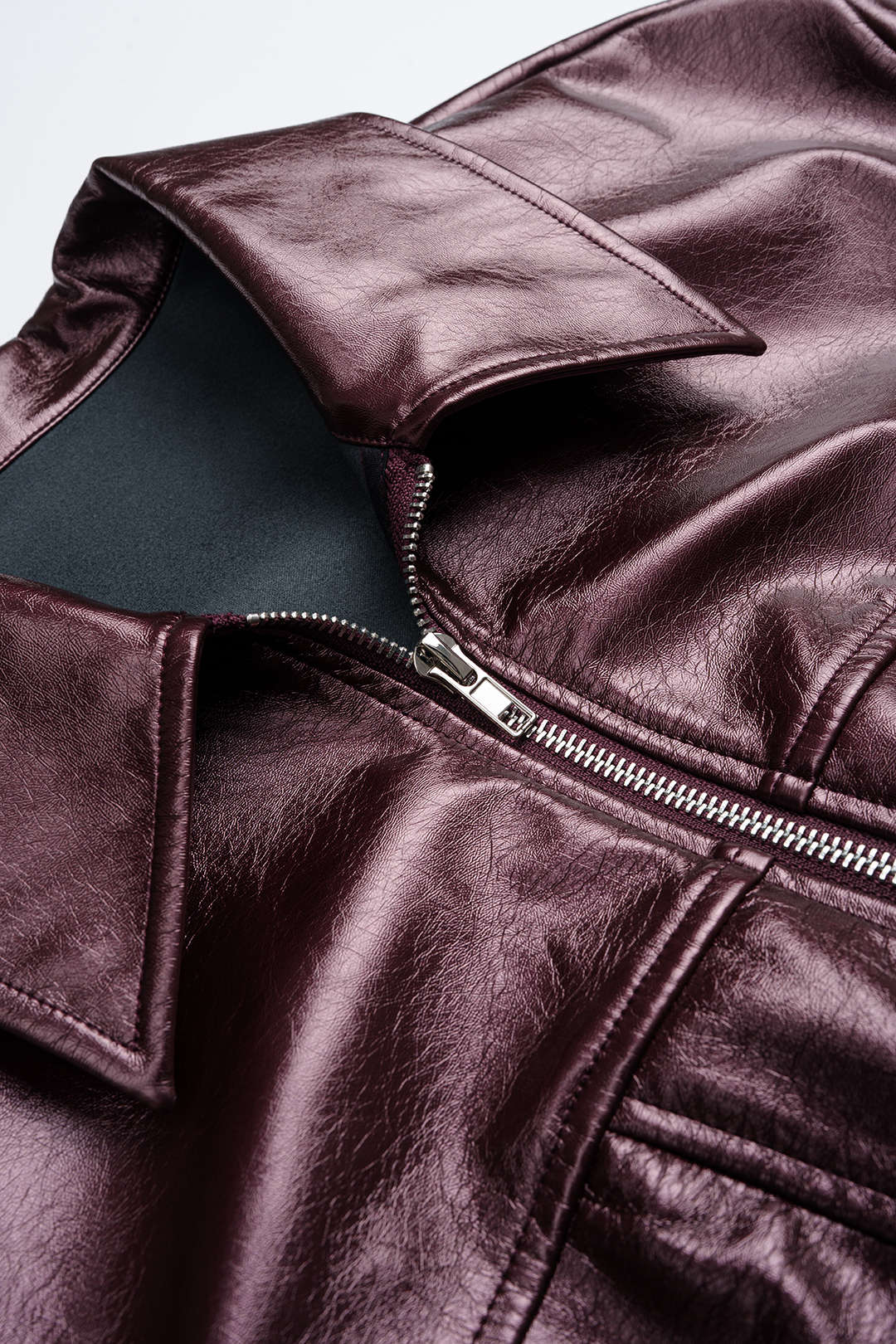 Faux Leather Zipper Corset Jacket - Image 3