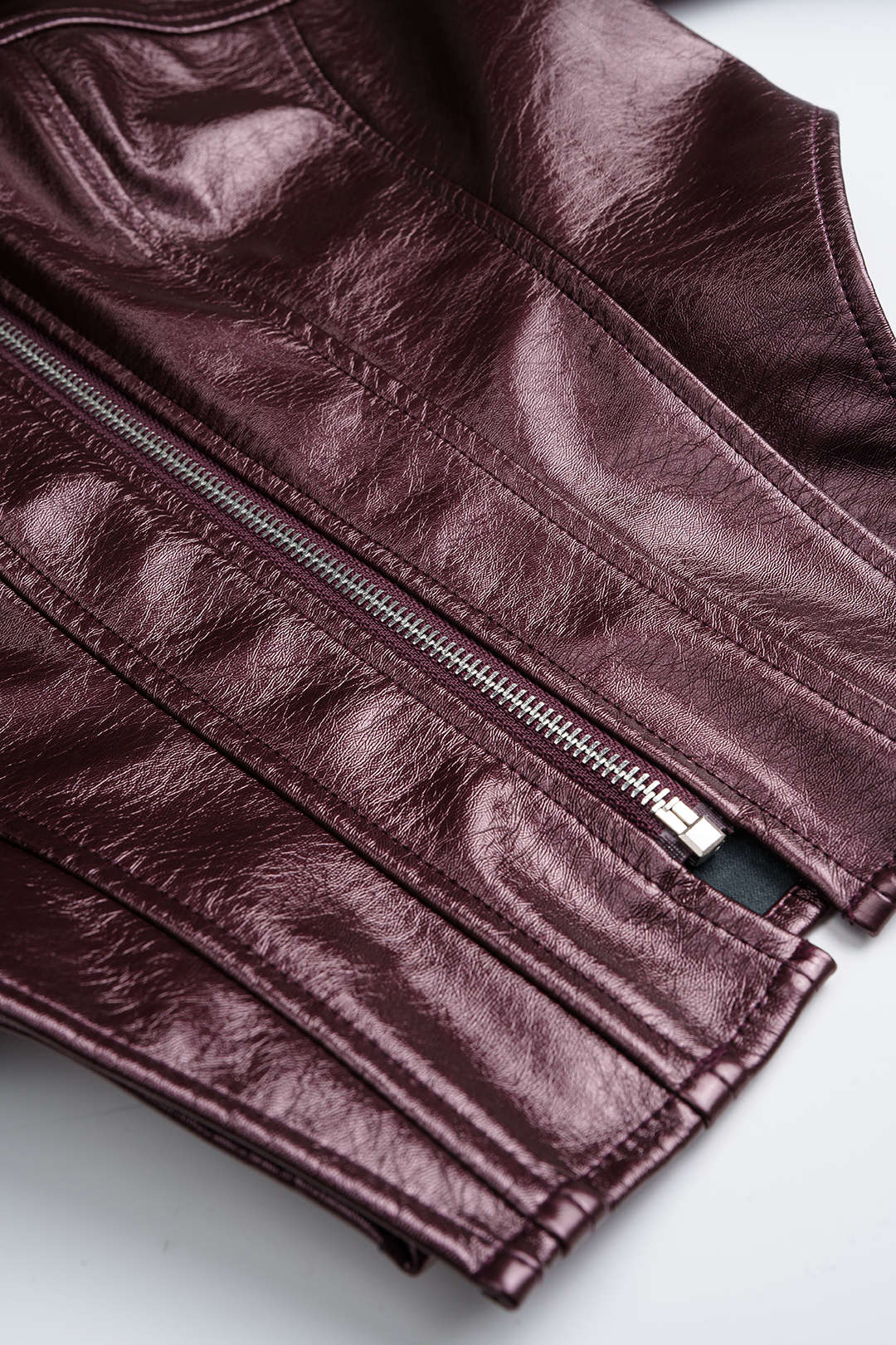 Faux Leather Zipper Corset Jacket - Image 5