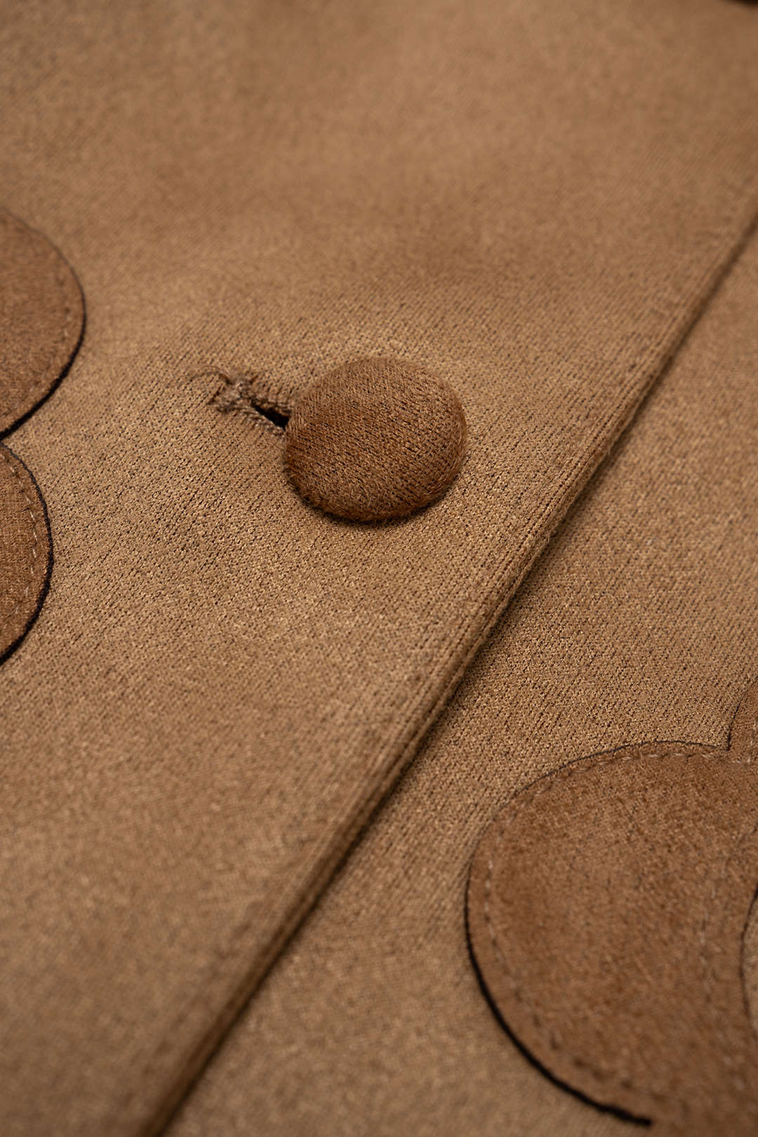 Flower appliques Suede Patchwork Button Jacket - Image 3