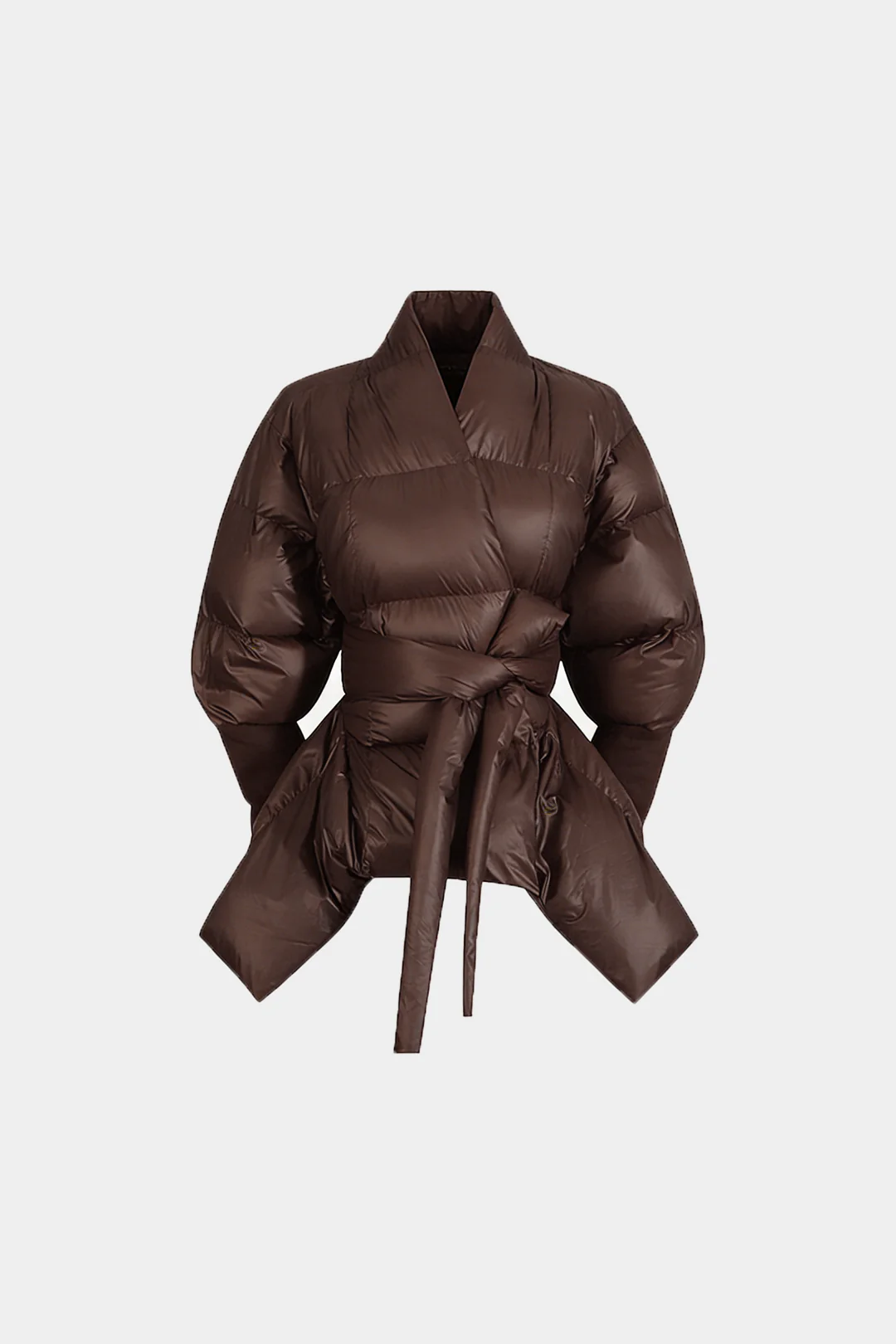 Solid Padded Belted Puffer - Image 4