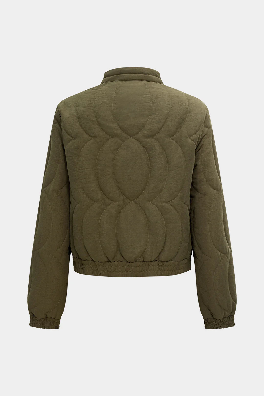 Embroidery Stand Collar Seamdetail Puffer - Image 2