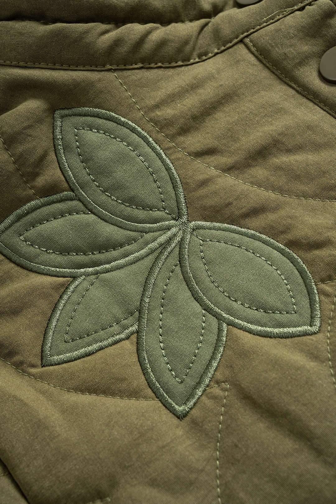 Embroidery Stand Collar Seamdetail Puffer - Image 4