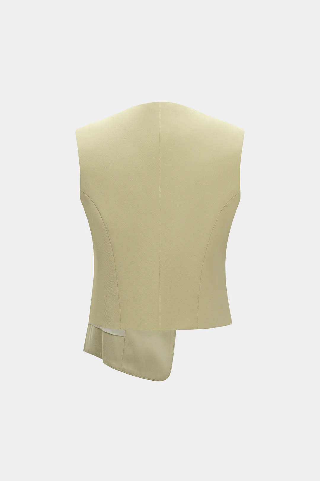 Asymmetrical Hem Fake Pocket Vest - Image 2