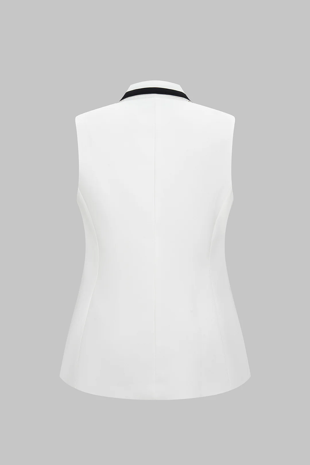 Contrast Pipiing Fake Pockets Button Detail Vest - Image 2