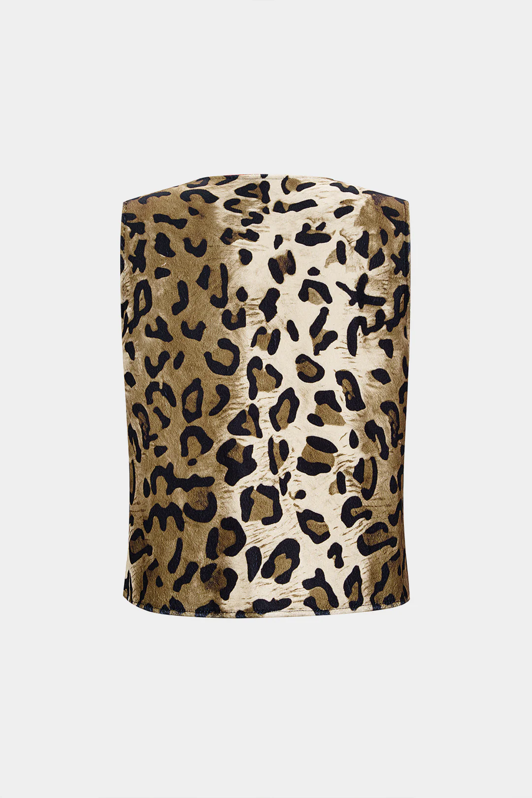 Woolen Leopard Print Hollow Out Vest - Image 3