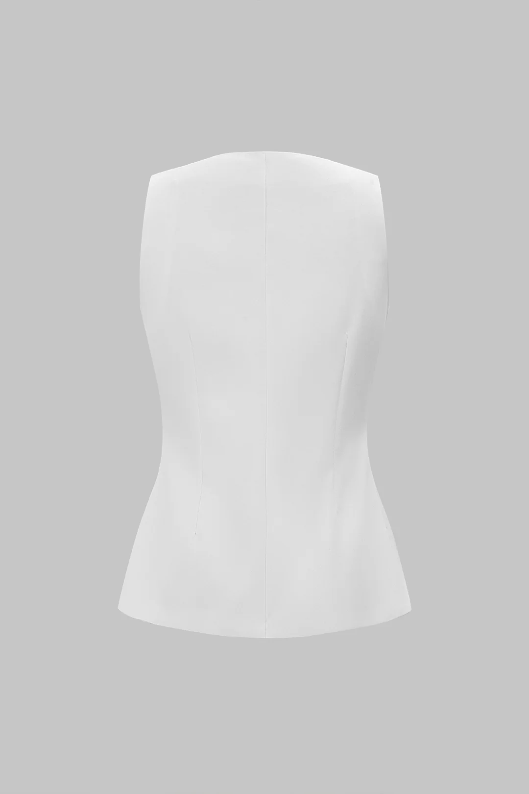 Irregular Metallic Button Round Neck Vest - Image 2