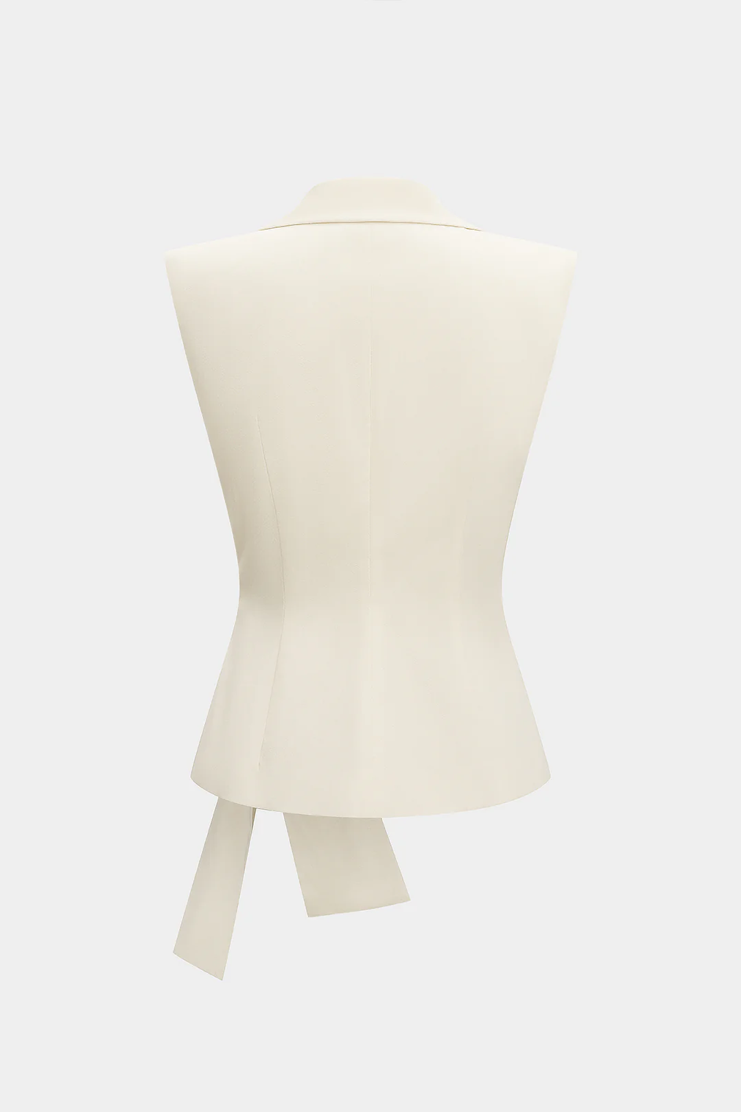 Notched Lapel Asymmetrical Metallic Ruched Vest - Image 2