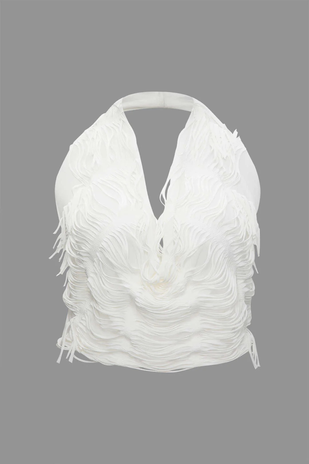 Plus Size Distressed Halter Cami Top And Asymmetrical Mini Skirt Set - Image 2