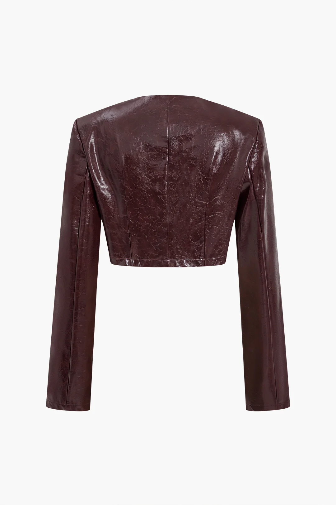 Asymmetrical Faux Leather Skirt Set - Image 3
