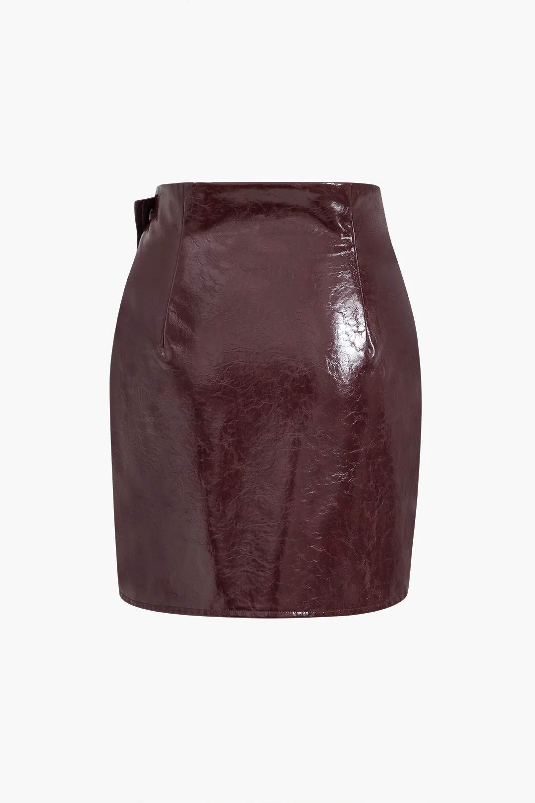 Asymmetrical Faux Leather Skirt Set - Image 5
