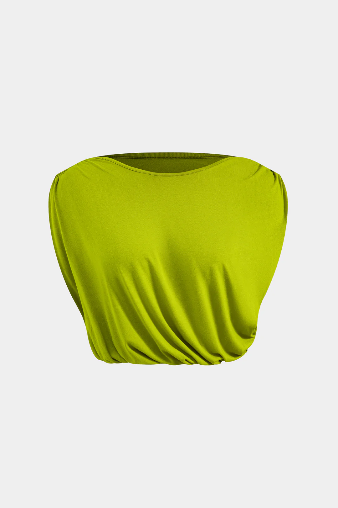 Solid Ruched Top And Metal Asymmetrical Skirt Set - Image 2