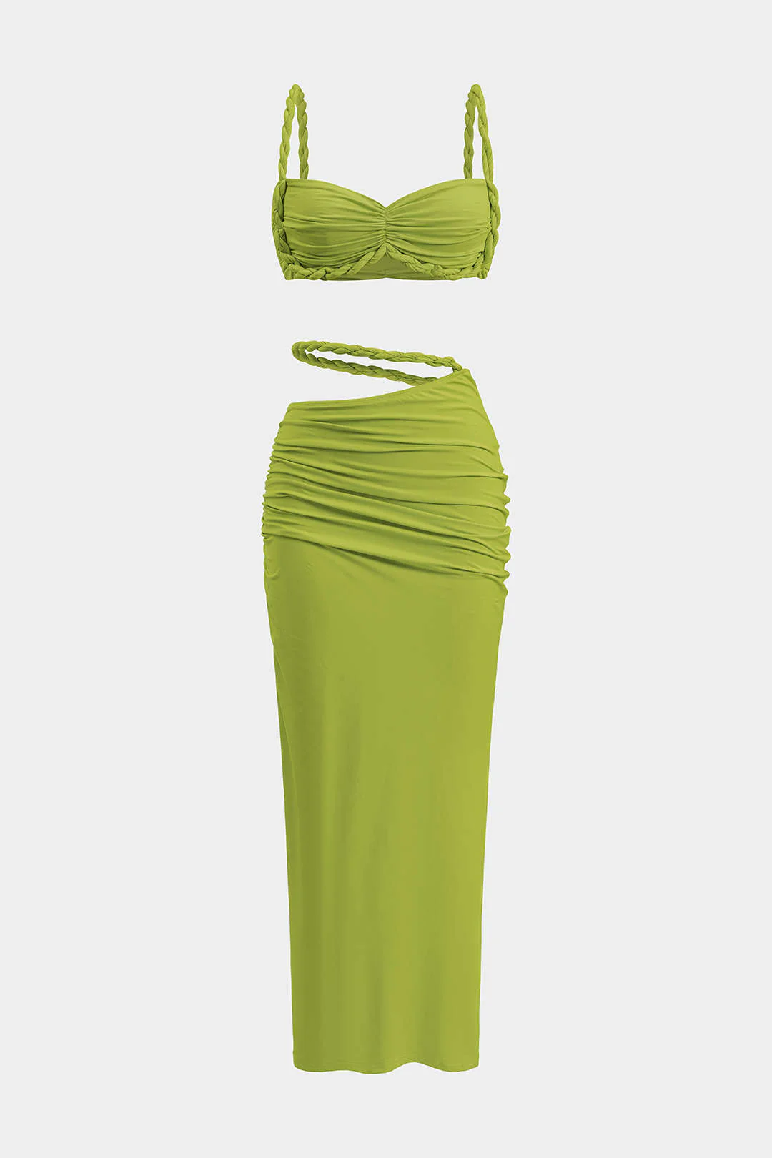 Ruched Backless Cami Top And Cut Out Skirt Set - Image 6