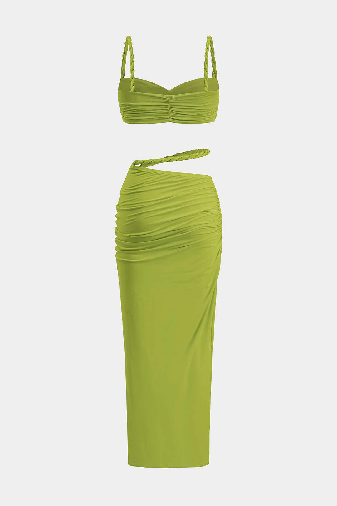Ruched Backless Cami Top And Cut Out Skirt Set - Image 7