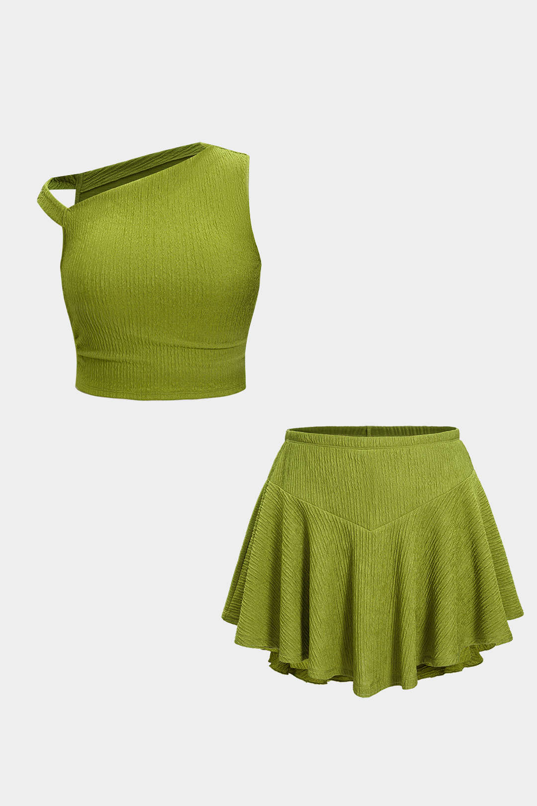 Plus Size Asymmetrical Top And Skort Set - Image 3
