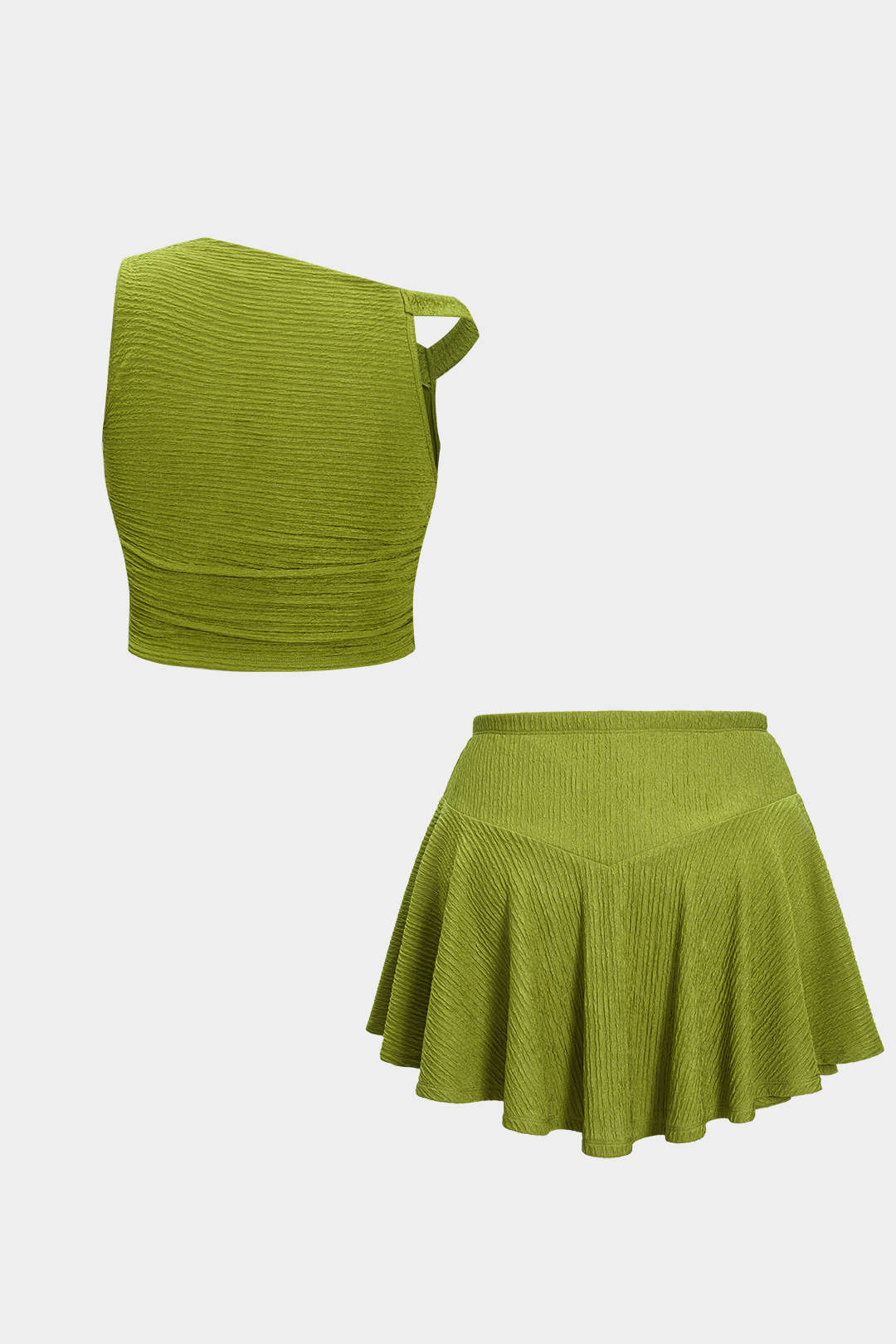 Plus Size Asymmetrical Top And Skort Set - Image 4