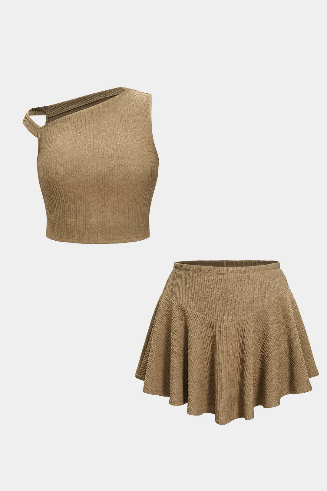 Plus Size Asymmetrical Top And Skort Set - Image 9