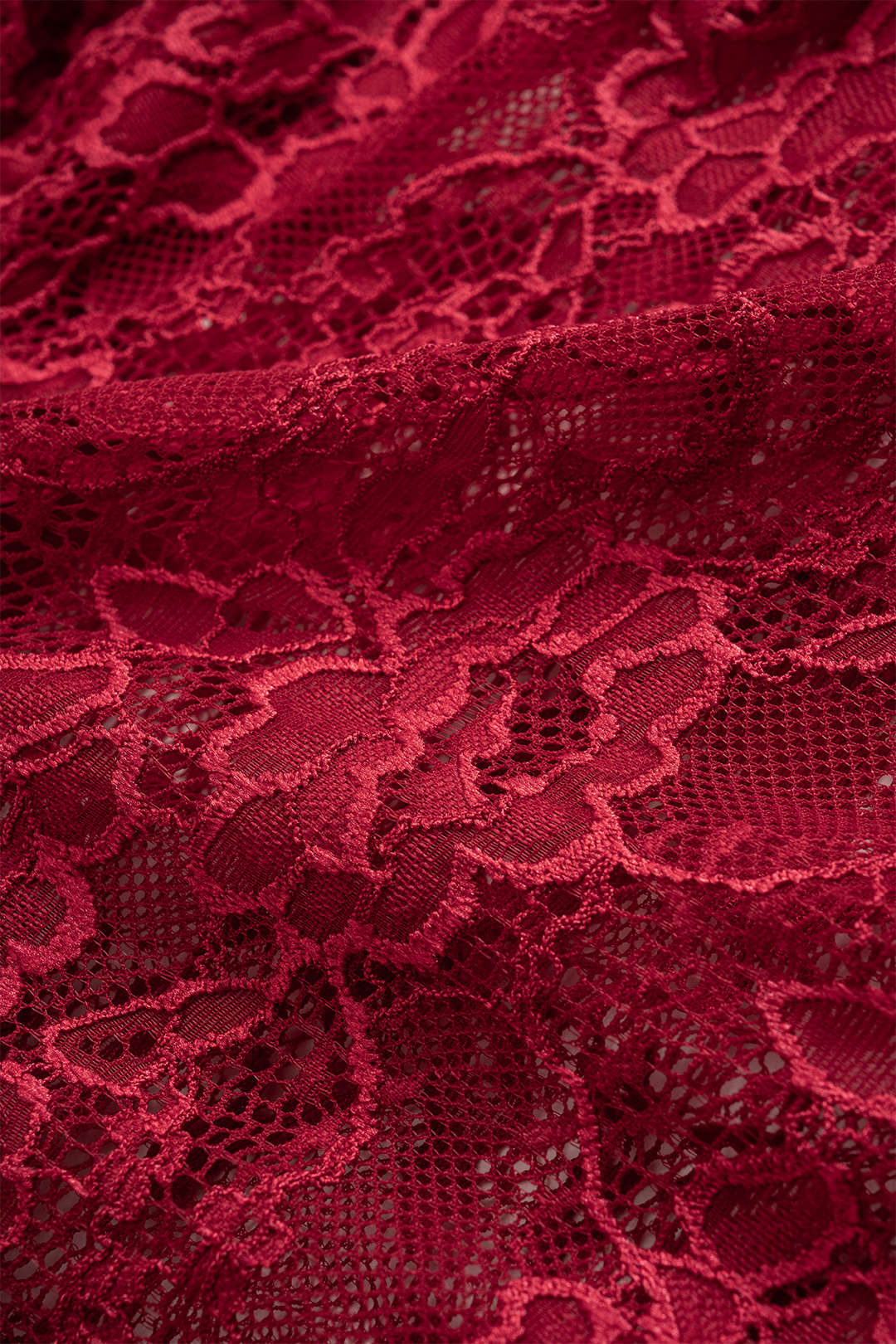 Lace Tie Front Hollow Out Patchwork Ruched Skirt Set - Image 8