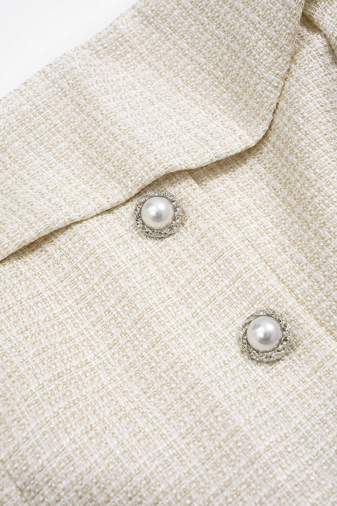 Pearl Button Tube Top And Pleated Skirt Set - Image 3