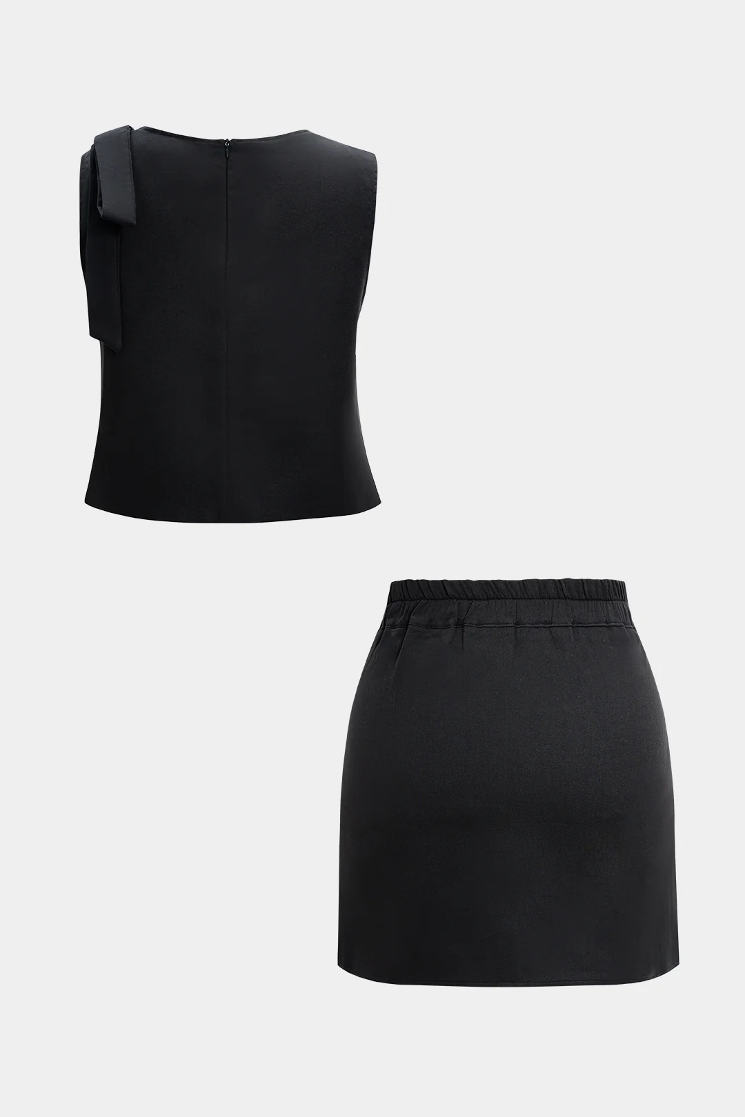 Metallic Decor Tank Top Sleeveless And High-Waisted Mini Skirt Set - Image 2