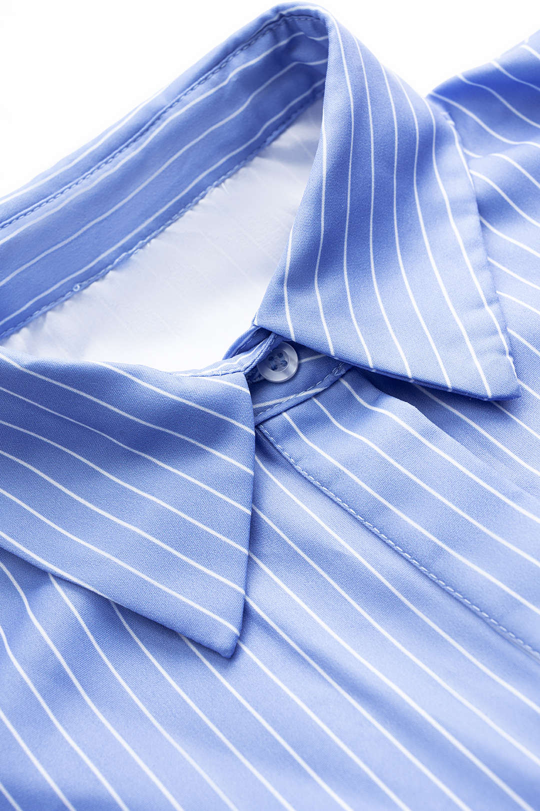 Stripes Print Button Long Sleeve Shirt And Tie-Up Skirt Set - Image 5