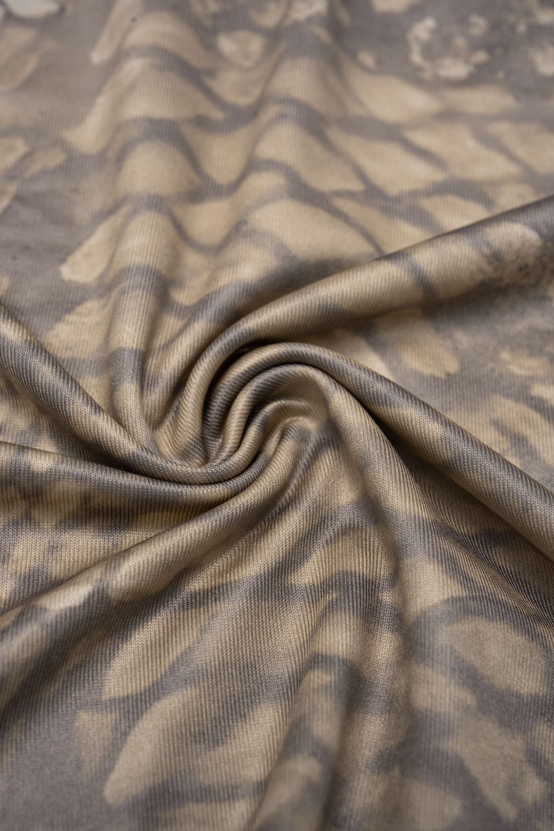 Snake Skin Print Draped Cowl Neck Long Sleeve Top And Irregular Hem Skirt Set - Image 5