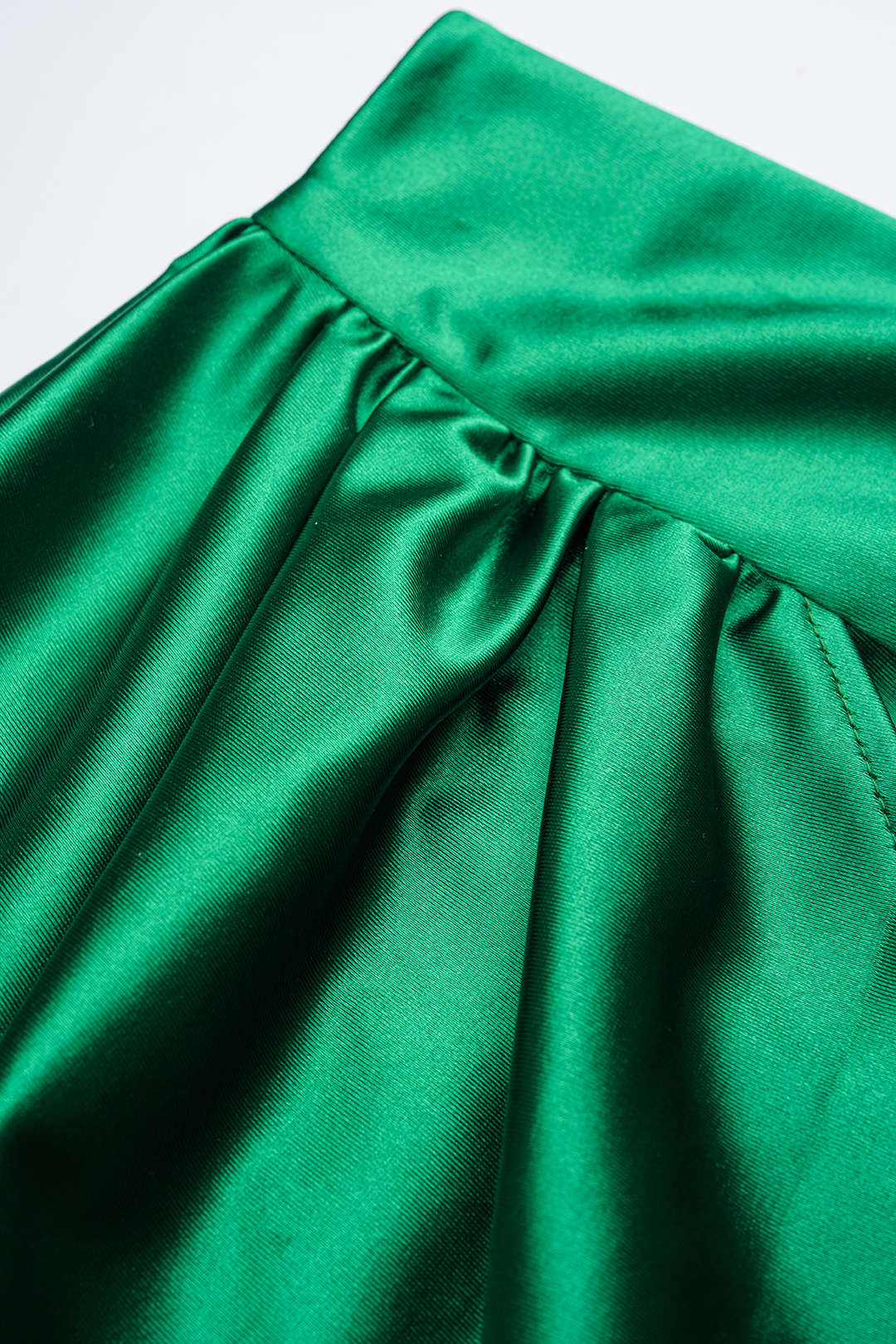 Satin One Shoulder Ruched Top And Asymmetrical Skirt Set - Image 4