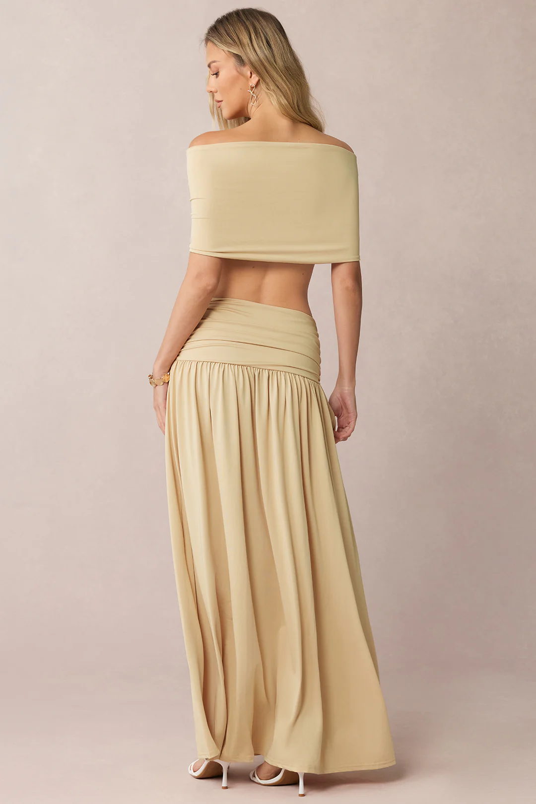 Ruched Off-Shoulde Top And Skirt Set - Image 2