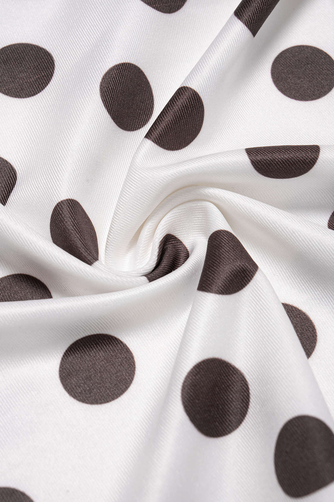 Contrast Polka Dots Print Mesh Patchwork Cami Top And Ruched Skirt Set - Image 4
