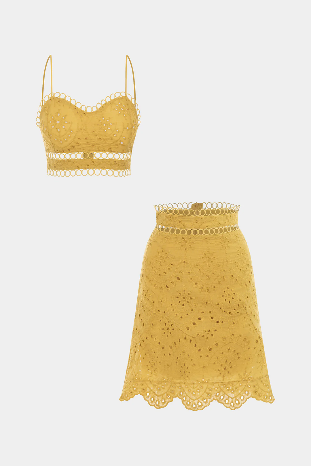 Hollow Out Backless Cropped Cami Top And High Waist Skirt Set