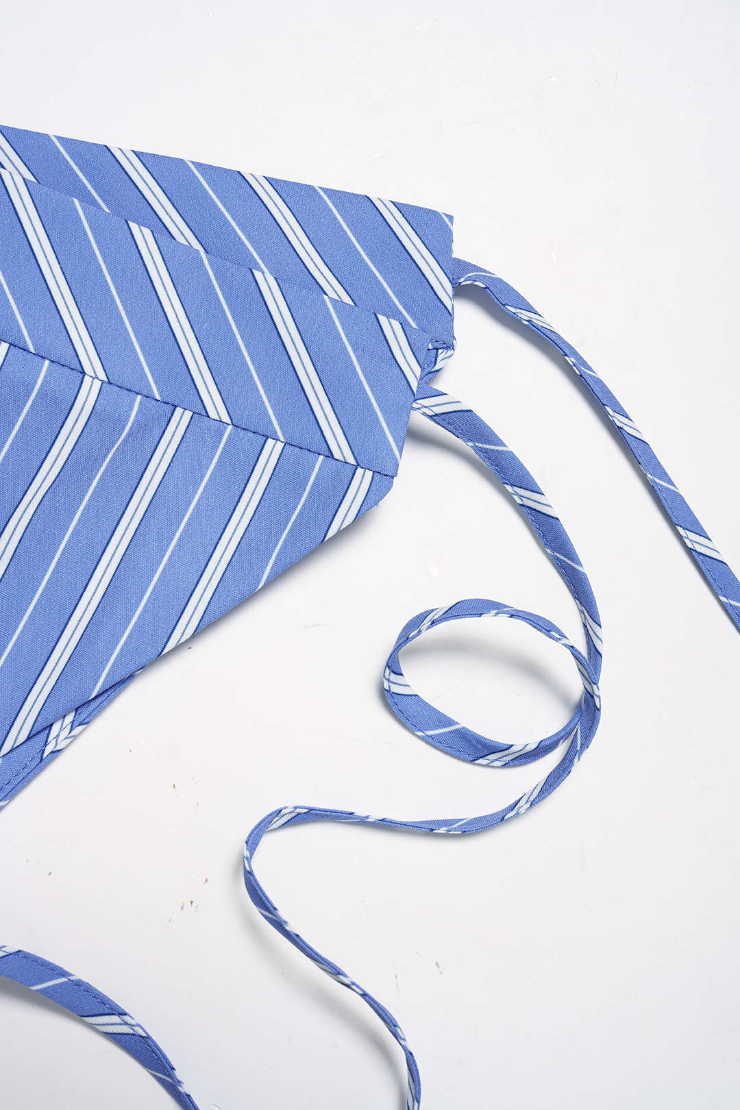Stripes Print Lapel Short Sleeve Shirt And Wrap Tie-Up Skirt Set - Image 3