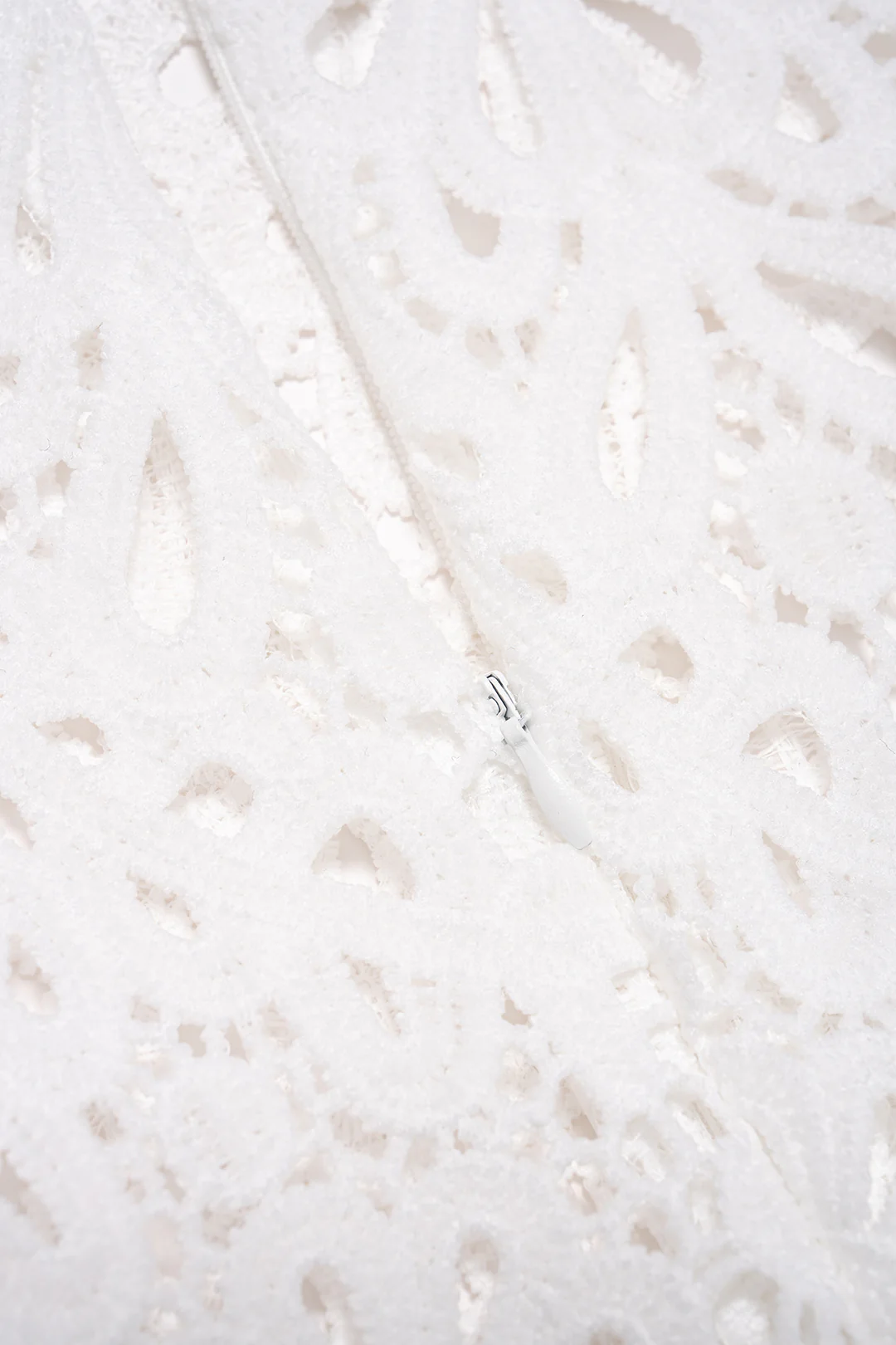 Lace Round Neck Hollow Out Long Sleeve Top And Skirt Set - Image 3