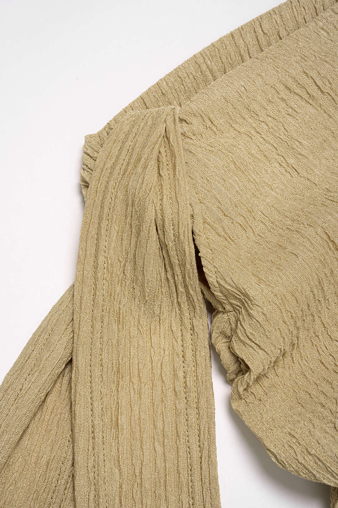 Long Sleeve Cropped Top And Asymmetrical Ruched Skirt Set - Image 4