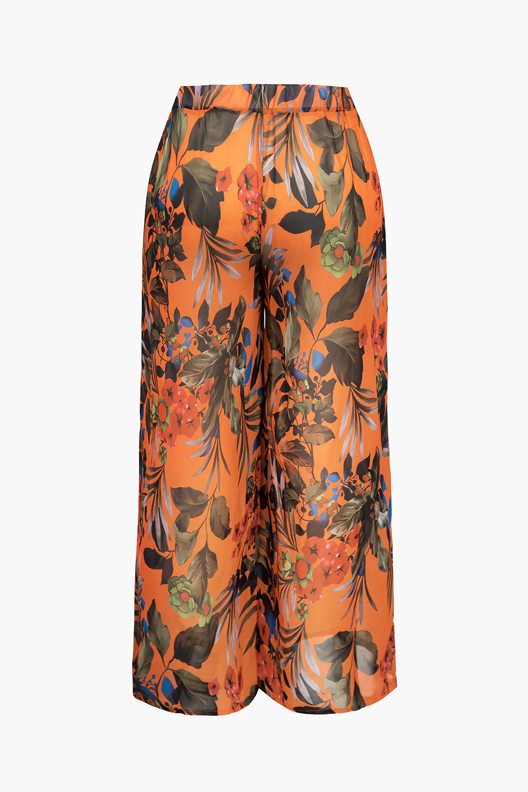 Plus Size Floral Print Bikini And Wide Leg Pants Set - Image 9