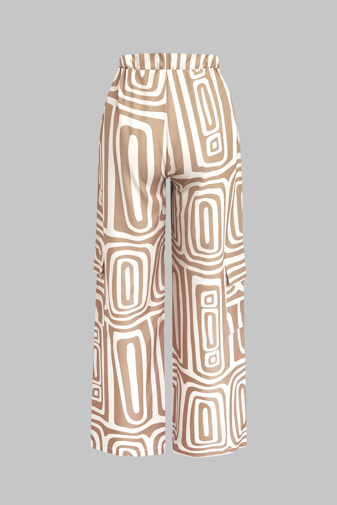 Solid Knot Shirt And Artistic Print Pants Set - Image 13