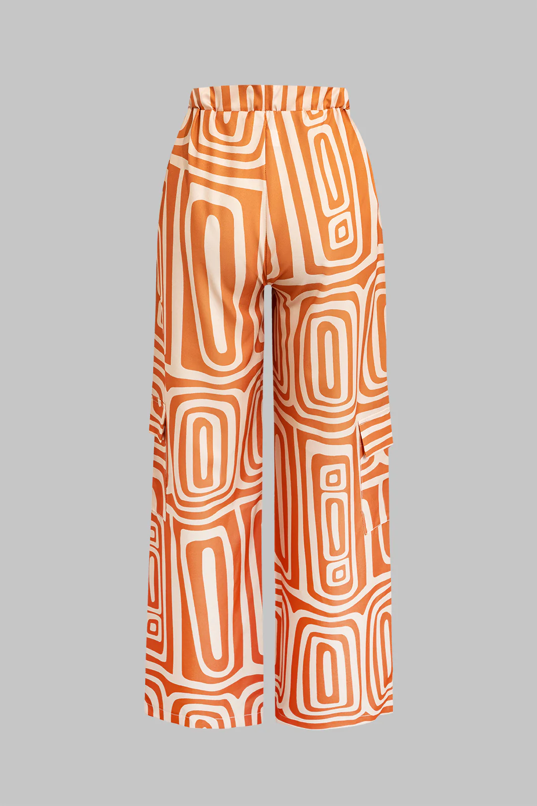 Solid Knot Shirt And Artistic Print Pants Set - Image 6