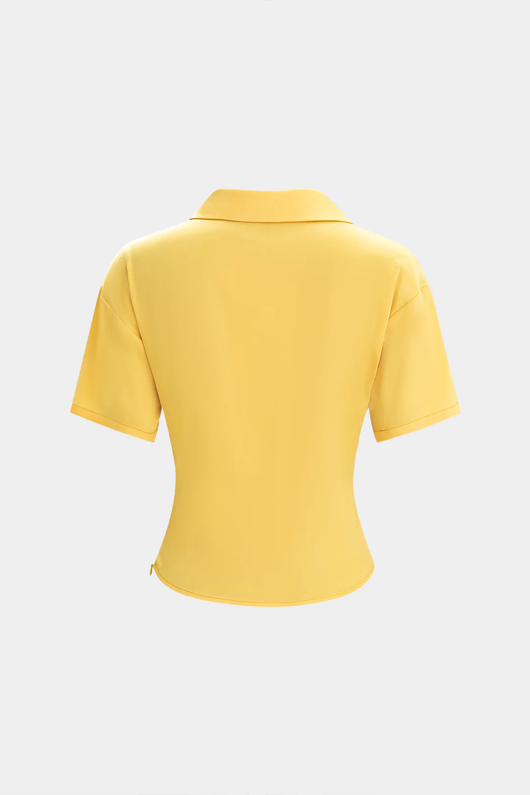 Ombre Print Satin Cowl Neck Short-Sleeve Shirt - Image 10