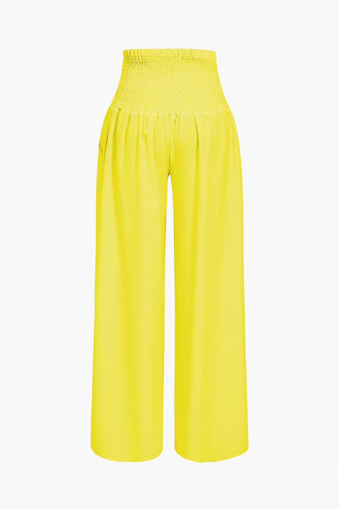 Ruched Tube Top And Tie Front Wide Leg Trousers Set - Image 4