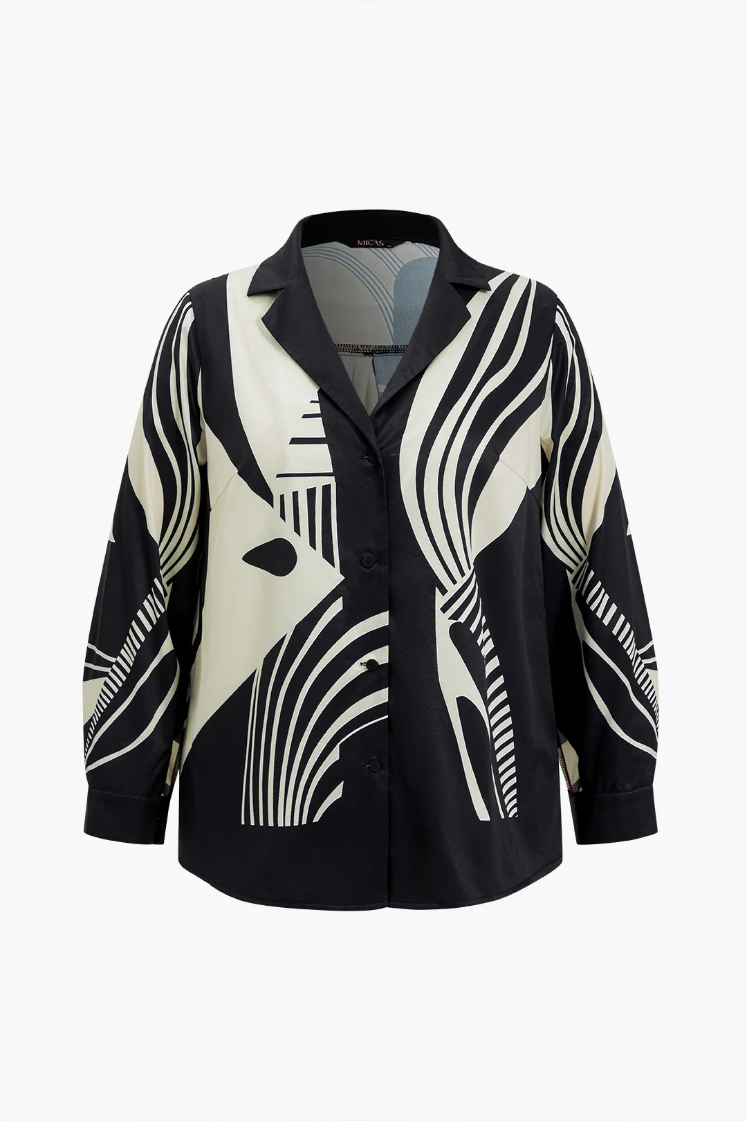 Plus Size Graffiti Print Button Trouser Set - Image 3