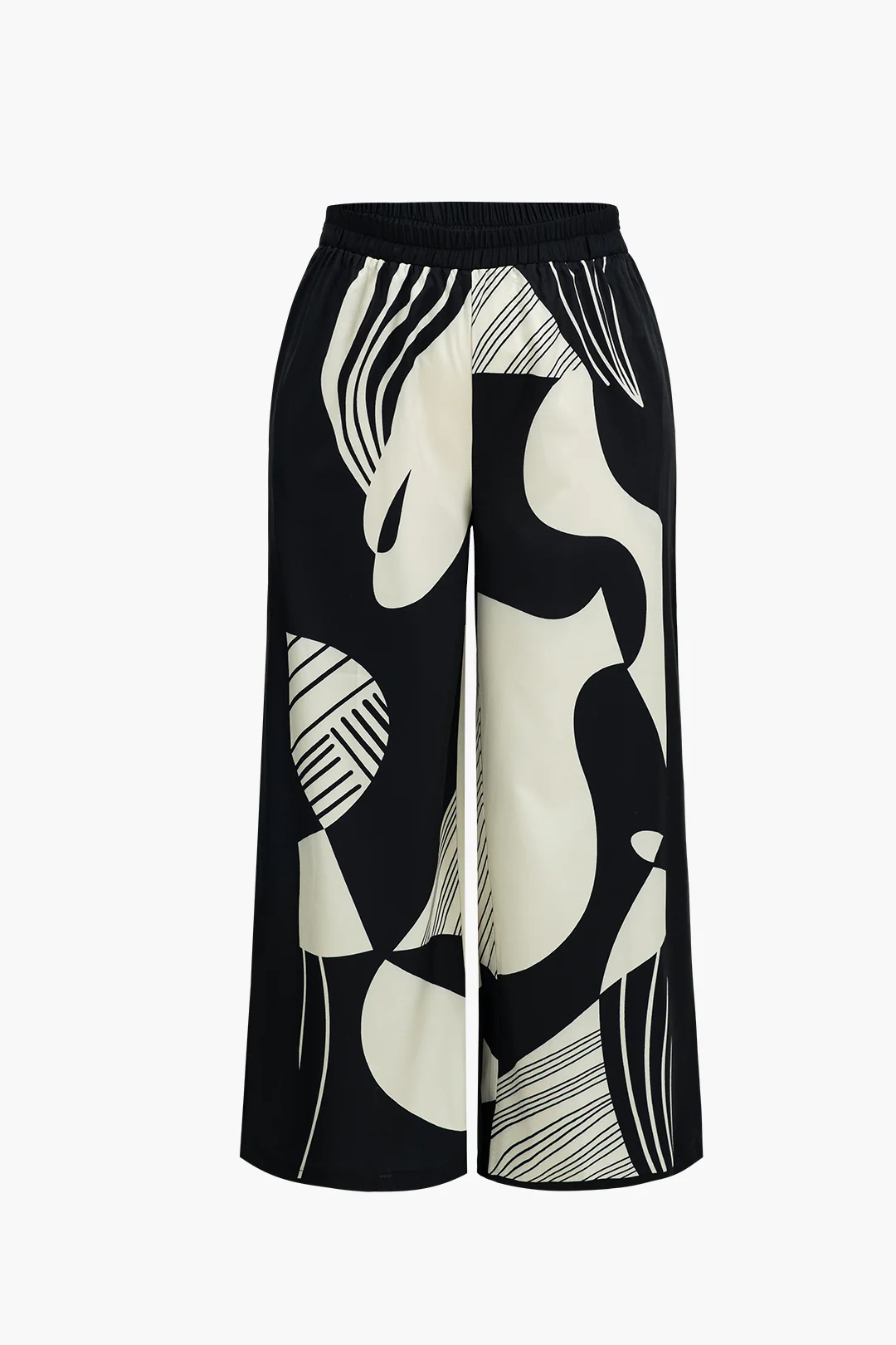 Plus Size Graffiti Print Button Trouser Set - Image 5