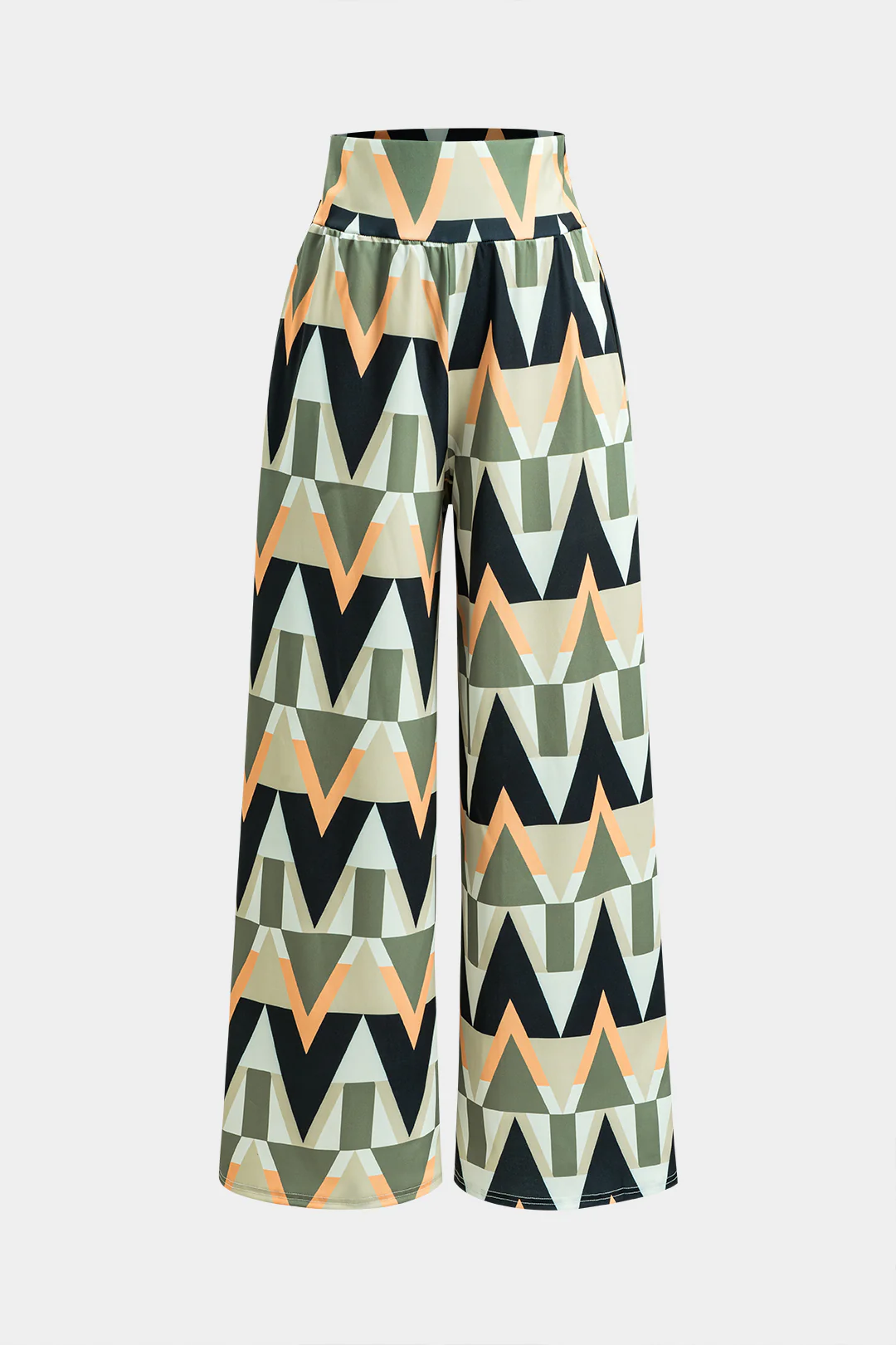 Sleeveless Tank Top And Geometric Pattern Trousers Set - Image 4