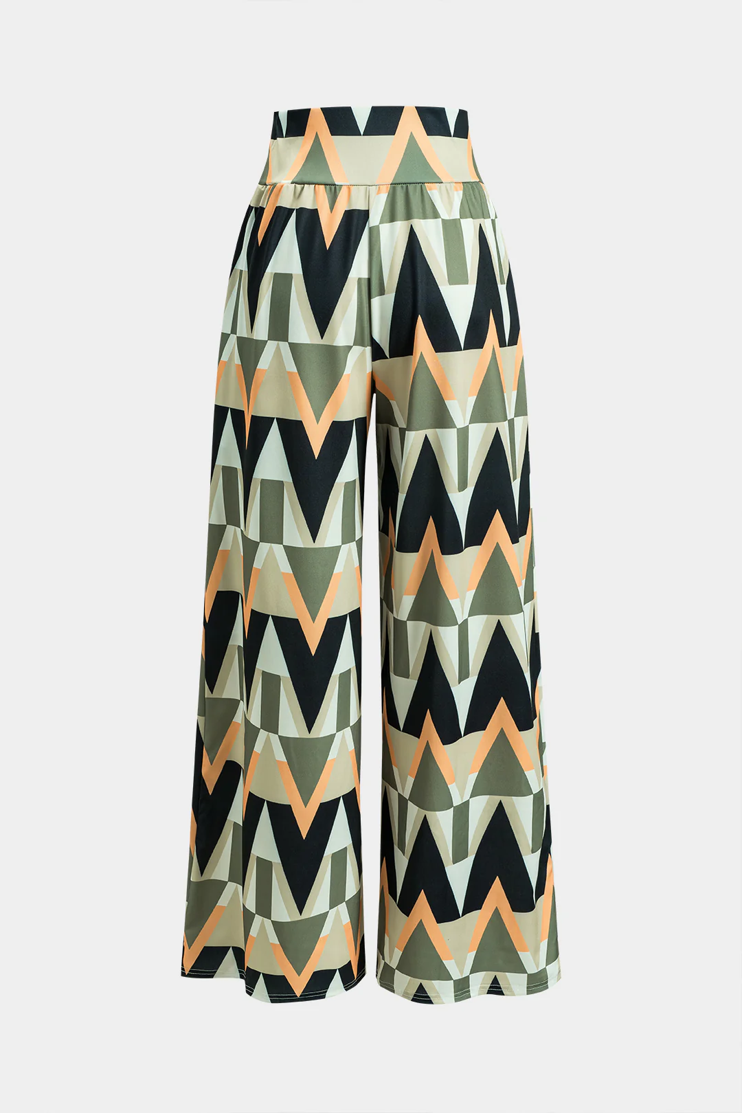 Sleeveless Tank Top And Geometric Pattern Trousers Set - Image 5