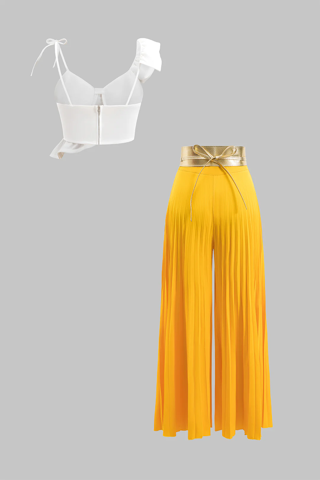Ruffle Cami Top And Pleated Trousers Set - Image 2