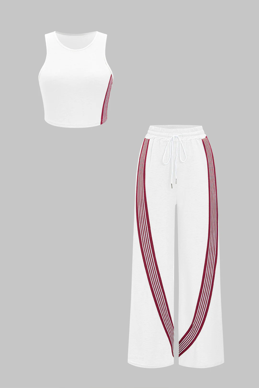 Stripes Tank Top And Wide Leg Pants Set - Image 11