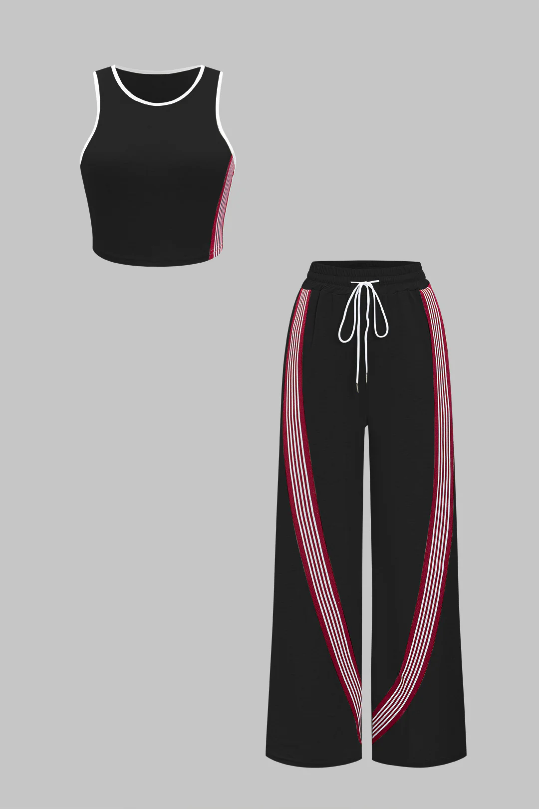 Stripes Tank Top And Wide Leg Pants Set - Image 12