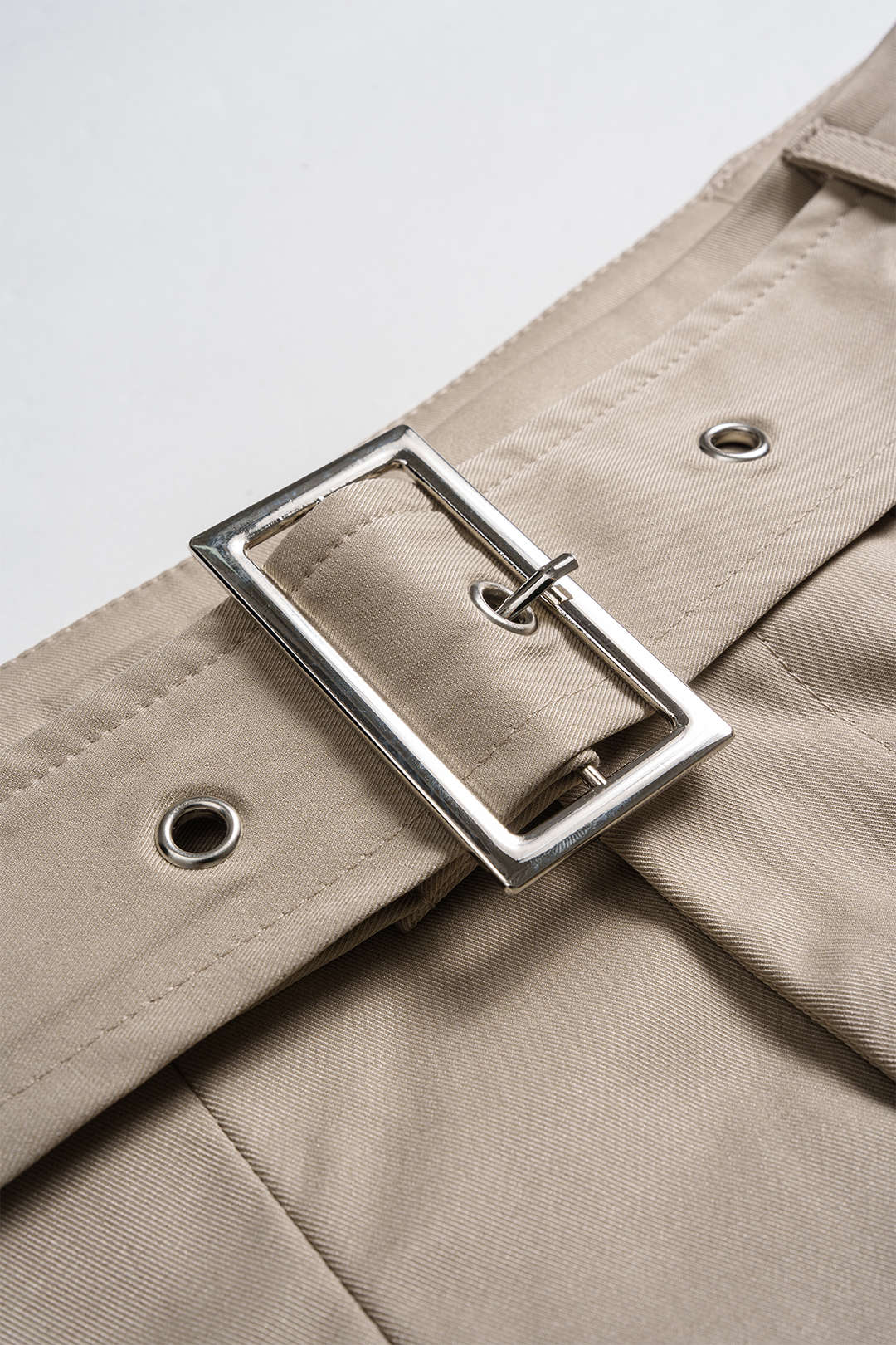 Ruched Asymmetrical Top And Belted Wide Leg Trousers Set - Image 3