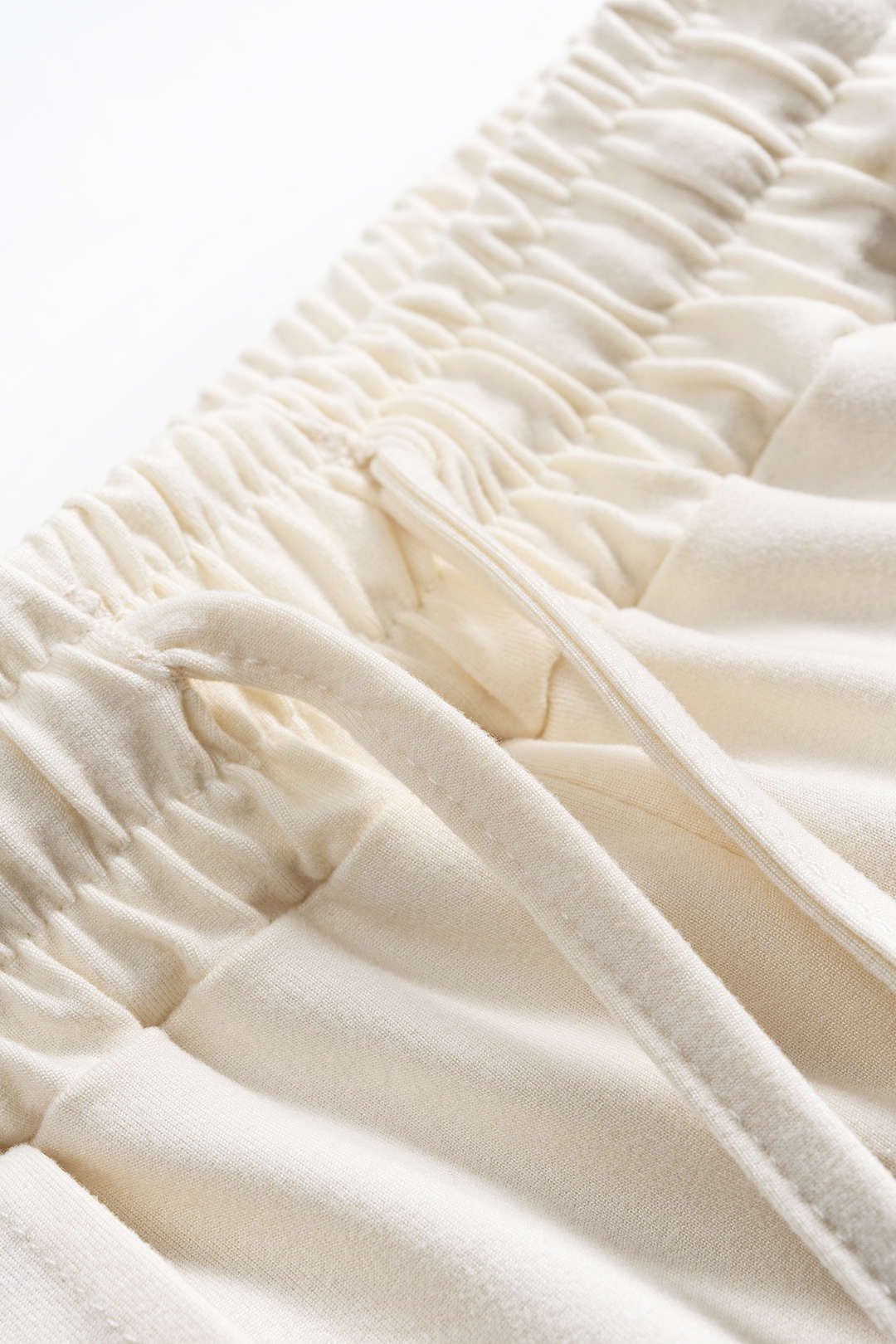 Ruched Long-Sleeve Top And Tie-Up High Waist Wide Leg Trousers Set - Image 3