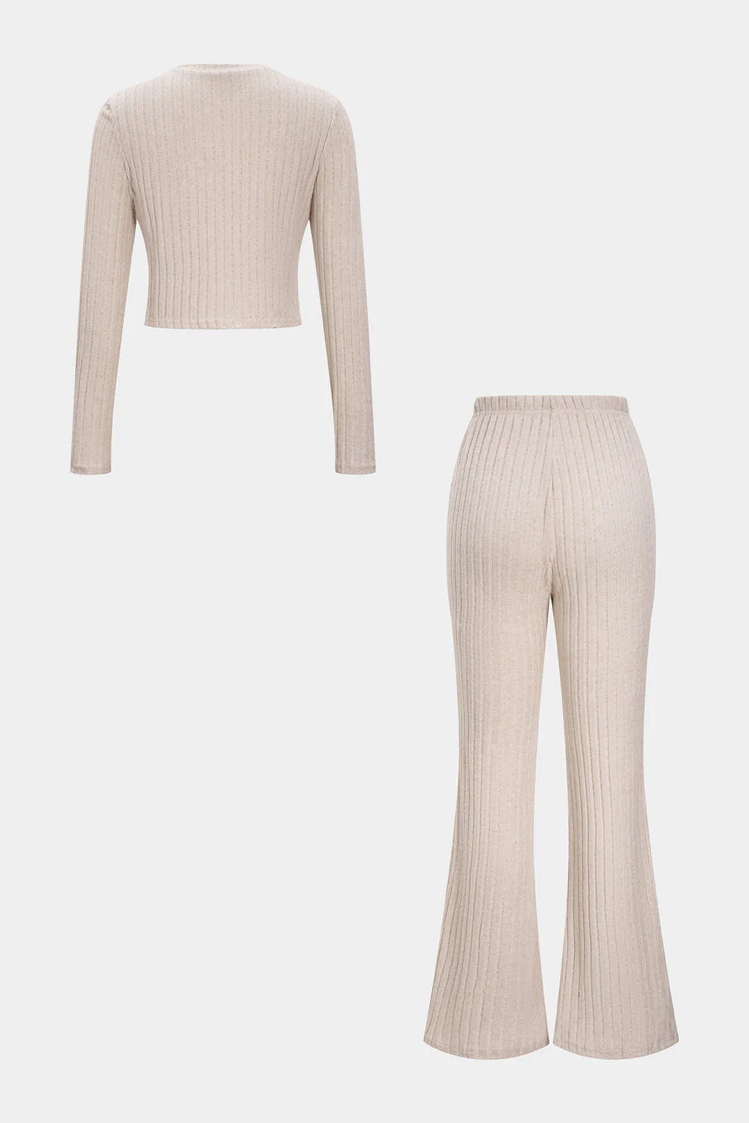 Front Knot Long Sleeve And Trousers Set - Image 2