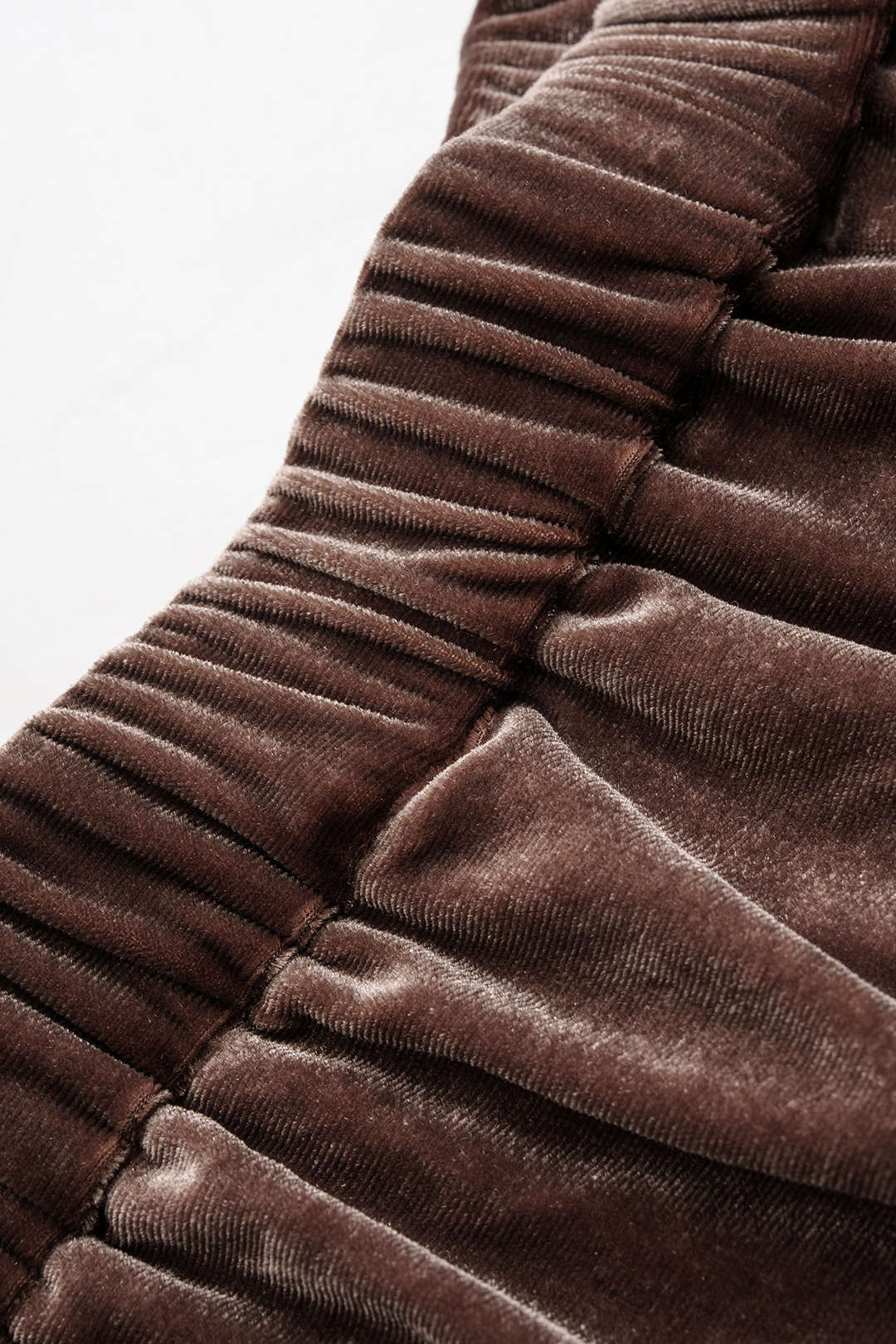 Velvet Patchwork V-Neck Long Sleeve Top And Shirred Waistband Wide-Leg Pants Set - Image 4