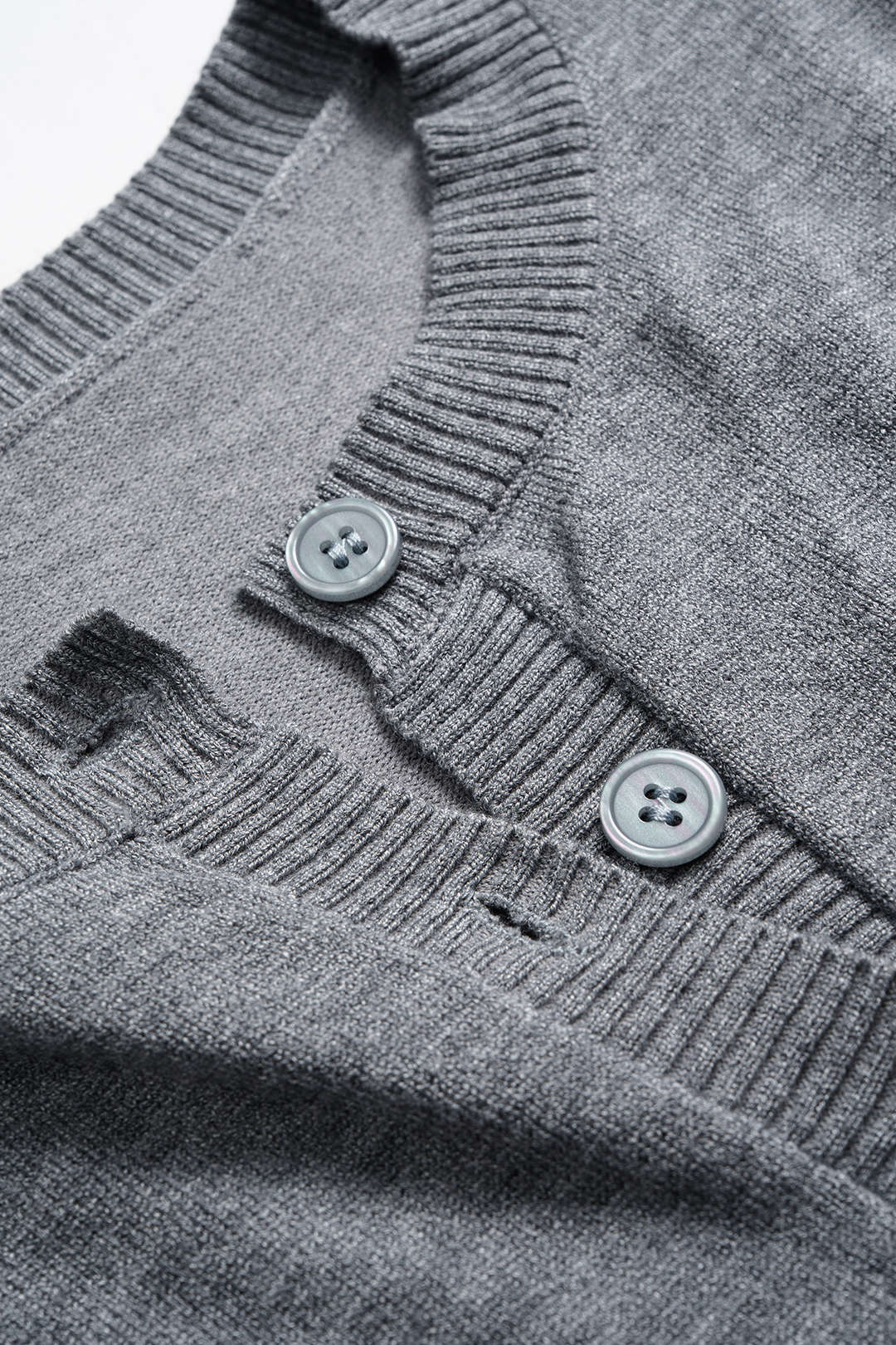Knit Round Neck Button Cardigan And Tie-Up Wide Leg Pants Set - Image 3